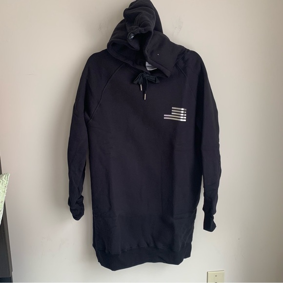 GOOD AMERICAN The Icon Hoodie Jacket Oversized  black Sz S - Picture 3 of 11